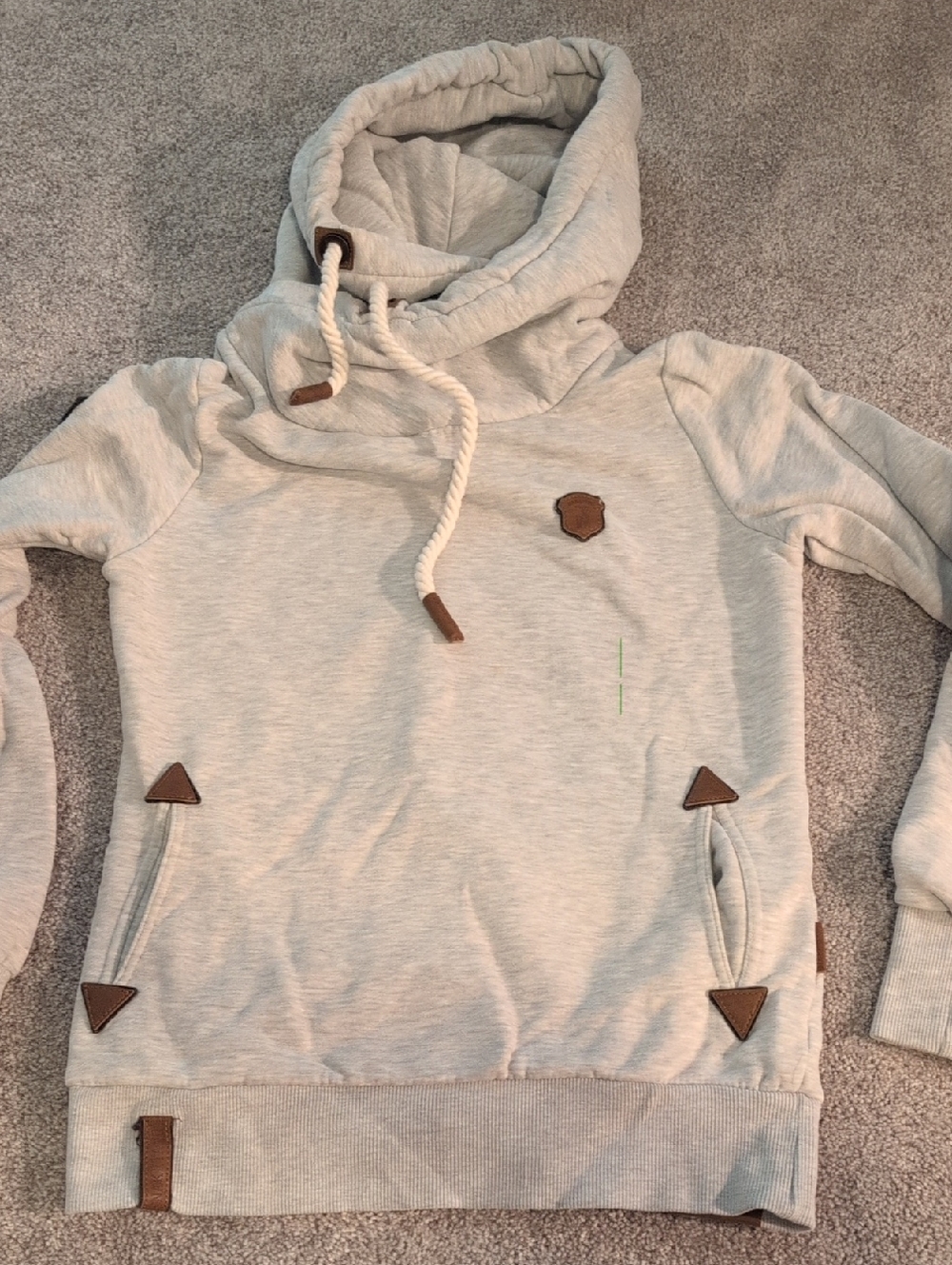 Naketano Light Gray Pullover Hoodie with Drawstring
